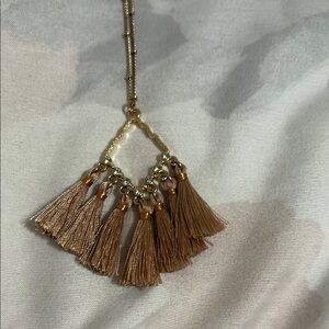 Gold Tassel Pendant Necklace from Francesca’s
